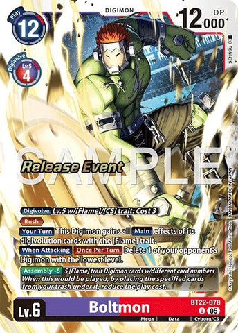 Image for Boltmon (BT22-078 U) (Cyber Eden Release Event Cards) - Digimon Card Game