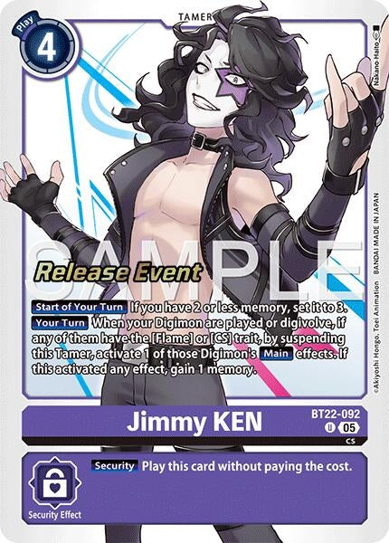 Image for Jimmy KEN (BT22-092 U) (Cyber Eden Release Event Cards) - Digimon Card Game