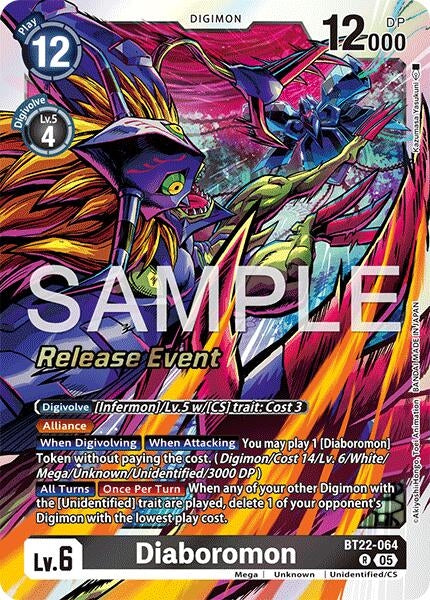 Image for Diaboromon (BT22-064 R) (Cyber Eden Release Event Cards) - Digimon Card Game