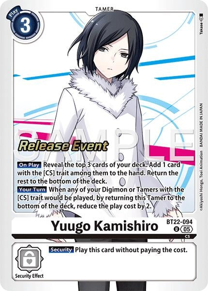 Image for Yuugo Kamishiro (BT22-094 U) (Cyber Eden Release Event Cards) - Digimon Card Game
