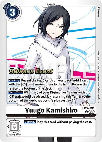 Image for Yuugo Kamishiro (BT22-094 U) (Cyber Eden Release Event Cards) - Digimon Card Game