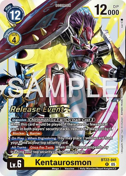 Image for Kentaurosmon (BT22-041 R) (Cyber Eden Release Event Cards) - Digimon Card Game
