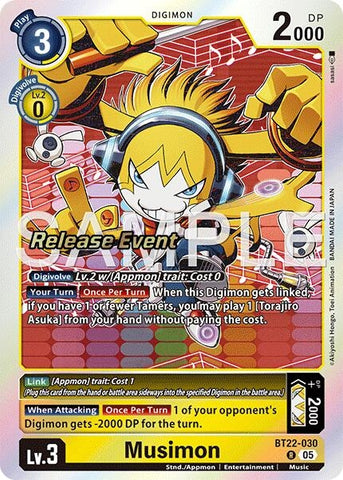 Image for Musimon (BT22-030 R) (Cyber Eden Release Event Cards) - Digimon Card Game