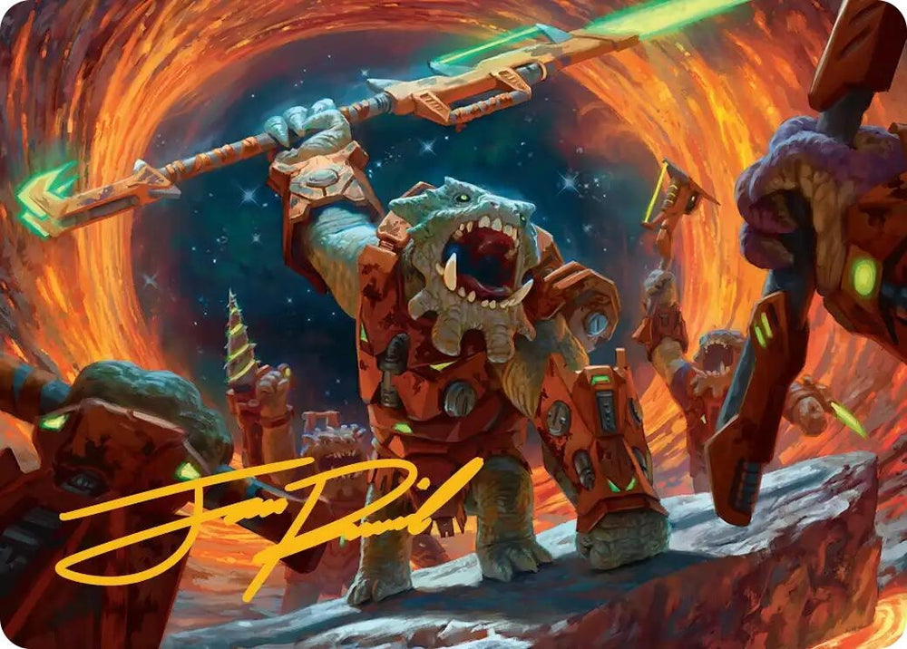 Image for Frontline War-Rager Art Card (Gold-Stamped Signature) (16) [Art Series: Edge of Eternities] - Magic: The Gathering