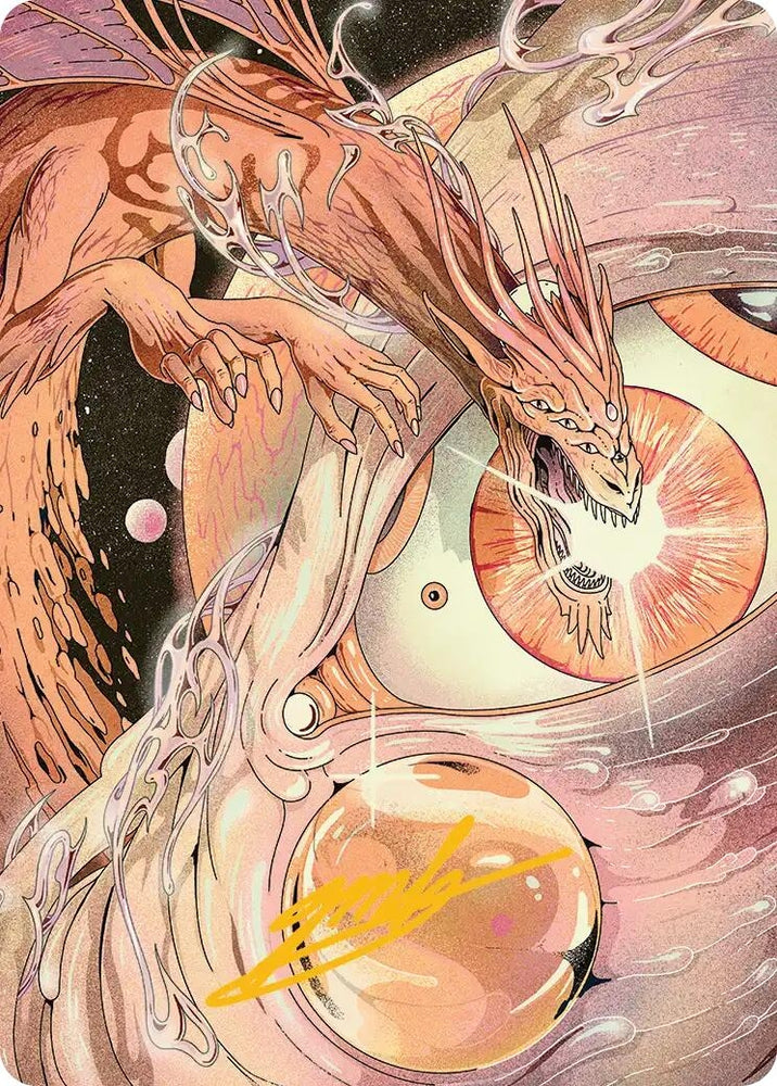 Image for Nova Hellkite Art Card (40/54) (Gold-Stamped Signature) (40) [Art Series: Edge of Eternities] - Magic: The Gathering