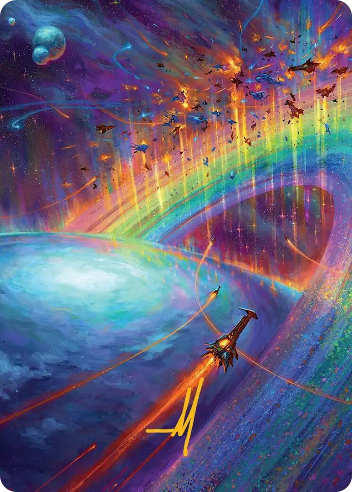Image for Cascading Cataracts Art Card (43/54) (Gold-Stamped Signature) (43) [Art Series: Edge of Eternities] - Magic: The Gathering