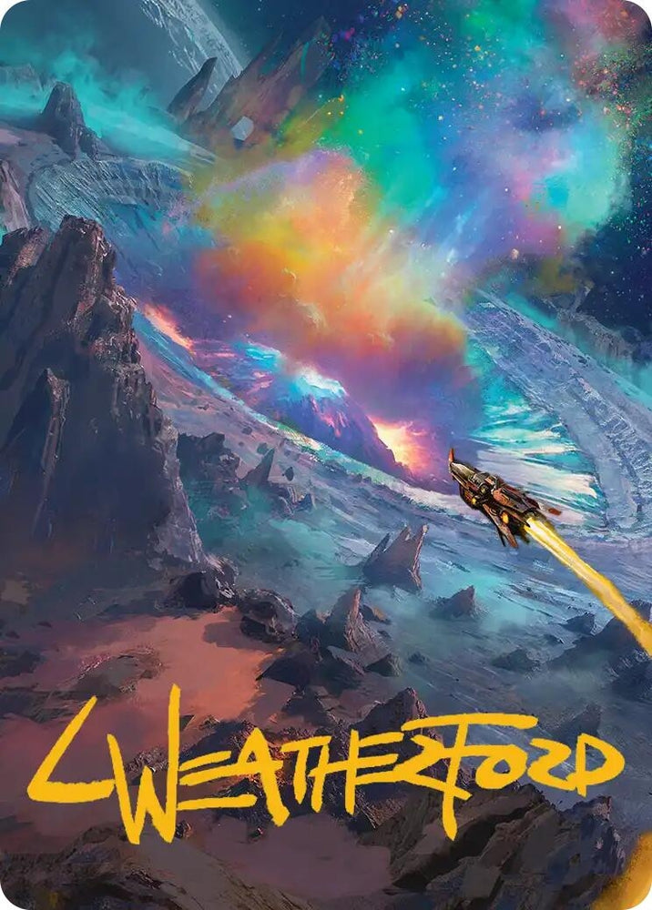 Image for Meteor Crater Art Card (Gold-Stamped Signature) (45) [Art Series: Edge of Eternities] - Magic: The Gathering