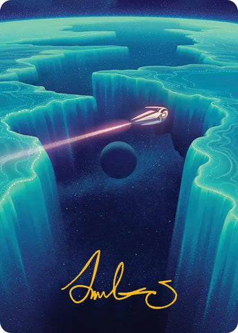 Image for Cascading Cataracts Art Card (50/54) (Gold-Stamped Signature) (50) [Art Series: Edge of Eternities] - Magic: The Gathering