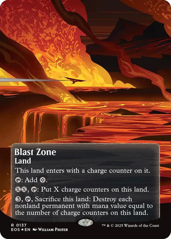 Image for Blast Zone (0137) (Borderless) (Galaxy Foil) (137) [Edge of Eternities: Stellar Sights] - Magic: The Gathering
