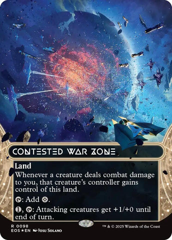 Image for Contested War Zone (0098) (Borderless) (Galaxy Foil) (98) [Edge of Eternities: Stellar Sights] - Magic: The Gathering