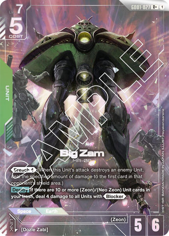 Image for Big Zam (R+) (GD01-027) [Newtype Rising] - Gundam Card Game