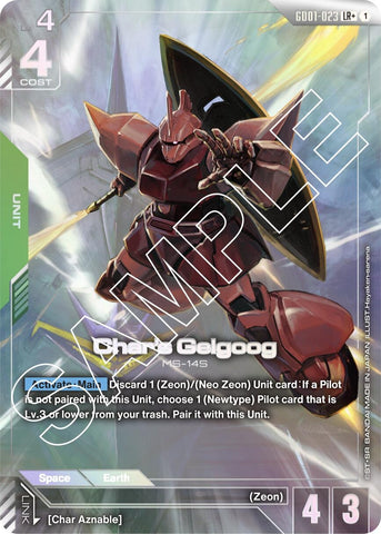 Image for Char's Gelgoog (LR+) (GD01-023) [Newtype Rising] - Gundam Card Game