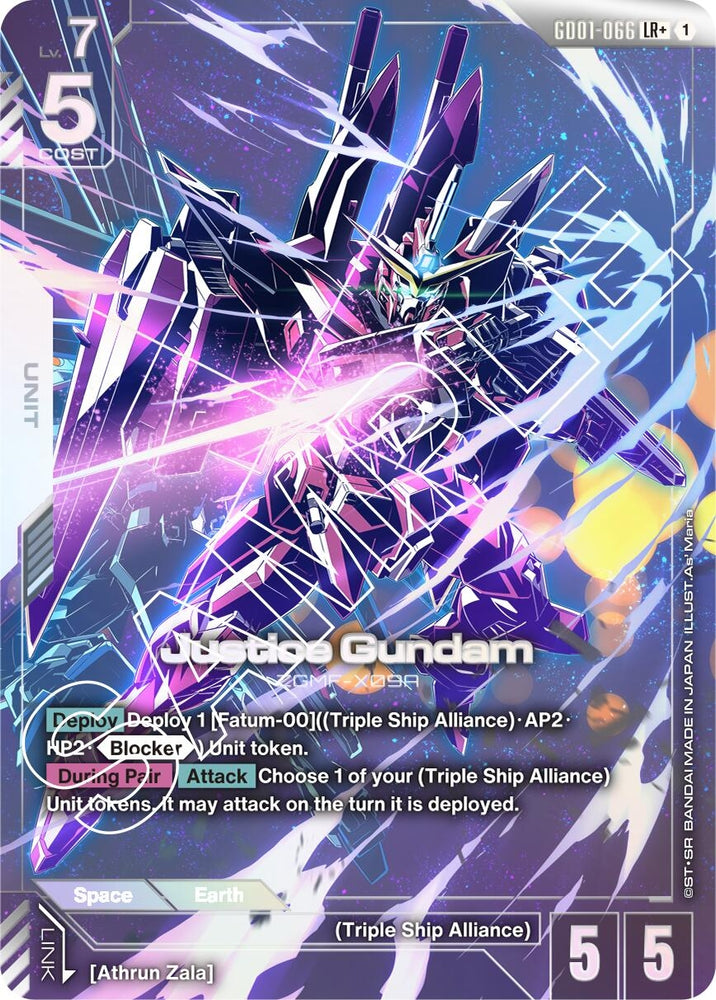 Image for Justice Gundam (LR+) (GD01-066) [Newtype Rising] - Gundam Card Game