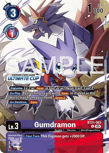 Image for Gumdramon (Ultimate Cup 25-26 Season 2) (BT21-063 U) (World Convergence) - Digimon Card Game