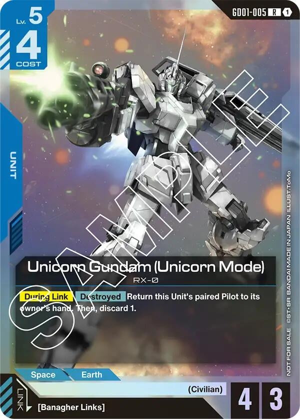 Image for Unicorn Gundam (Unicorn Mode) (Launch Event) (GD01-005) [Gundam Promotional Cards] - Gundam Card Game