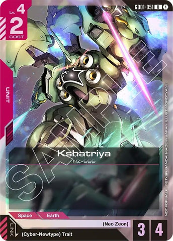 Image for Kshatriya (GD01-051) (Store Tournament Participant Pack 01) (GD01-051) [Gundam Promotional Cards] - Gundam Card Game