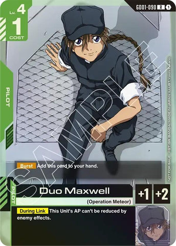 Image for Duo Maxwell (Store Tournament Participant Pack 01) (GD01-090) [Gundam Promotional Cards] - Gundam Card Game