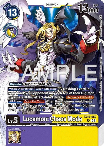 Image for Lucemon: Chaos Mode (EX10-052 R) (Sinister Order) - Digimon Card Game