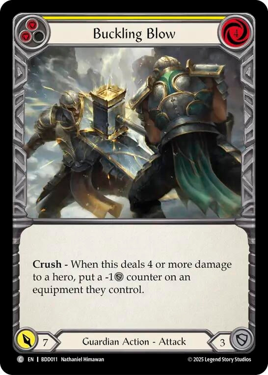 Image for Buckling Blow (Yellow) (BDD011) (Welcome Deck Bravo) - Flesh and Blood TCG