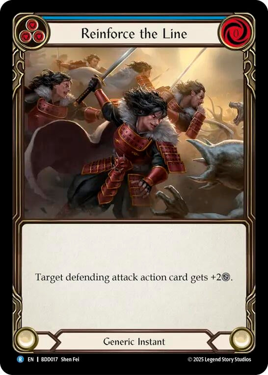 Image for Reinforce the Line (Blue) (BDD017) (Welcome Deck Bravo) - Flesh and Blood TCG