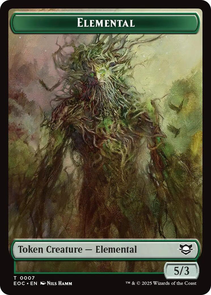 Image for Elemental (0007) // Golem (0014) Double-Sided Token (7 // 14) [Commander: Edge of Eternities] - Magic: The Gathering