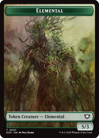 Image for Elemental (0007) // Golem (0014) Double-Sided Token (7 // 14) [Commander: Edge of Eternities] - Magic: The Gathering