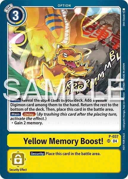 Image for Yellow Memory Boost! (Time Stranger Demo Deck) (P-037 SR) [Digimon Demo Deck Exclusive Cards] - Digimon Card Game