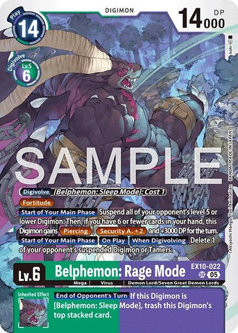 Image for Belphemon: Rage Mode (EX10-022 SR) (Sinister Order) - Digimon Card Game