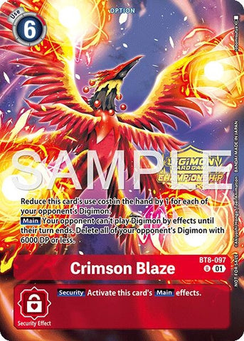 Crimson Blaze (Championship 25-26 Tamers Pack) (BT8-097 U) [New Awakening]