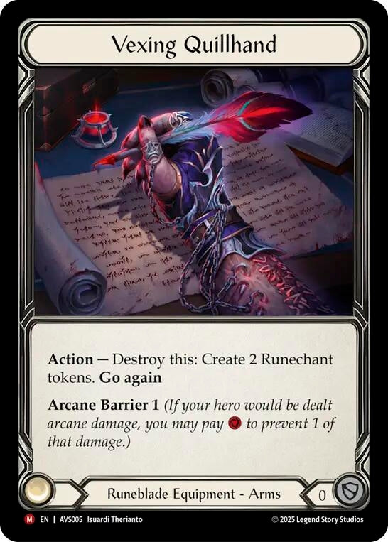 Image for Vexing Quillhand (AVS005) (Armory Deck: Legends Viserai) - Flesh and Blood TCG