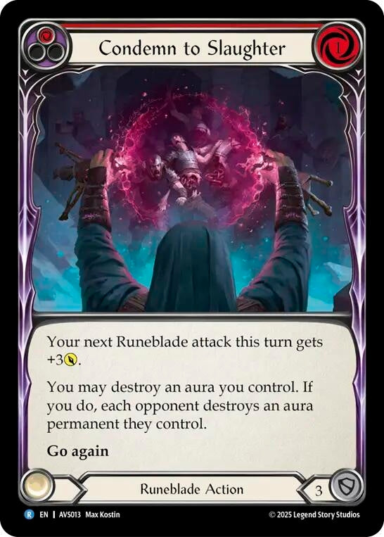 Image for Condemn to Slaughter (Red) (AVS013) (Armory Deck: Legends Viserai) - Flesh and Blood TCG