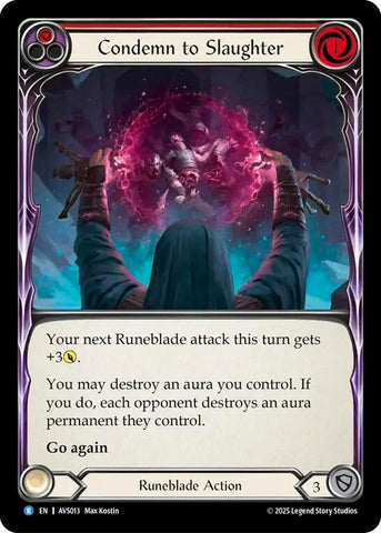 Image for Condemn to Slaughter (Red) (AVS013) (Armory Deck: Legends Viserai) - Flesh and Blood TCG
