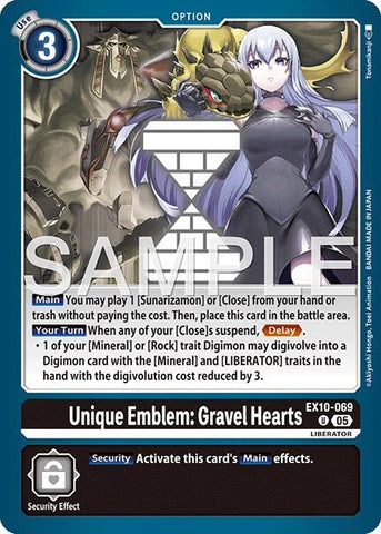 Image for Unique Emblem: Gravel Hearts (EX10-069 U) (Sinister Order) - Digimon Card Game