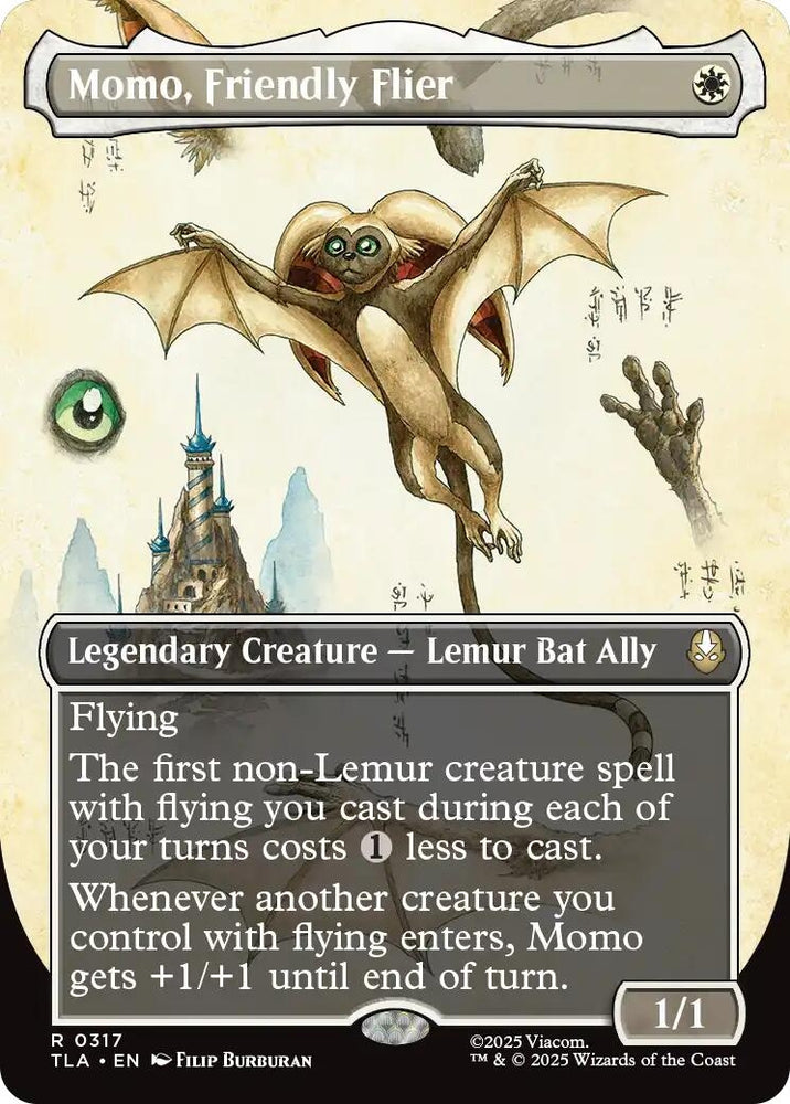 Image for Momo, Friendly Flier (Borderless) (317) [Avatar: The Last Airbender] - Magic: The Gathering
