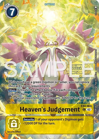 Heaven's Judgement (Championship 25-26 Tamers Pack) (EX4-068 C) [Alternative Being Booster]