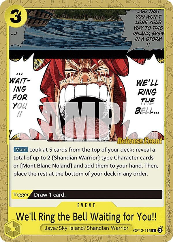Image for We'll Ring the Bell Waiting for You!! (OP12-116) (Legacy of the Master Release Event Cards) - One Piece Card Game