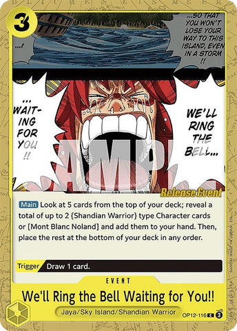 Image for We'll Ring the Bell Waiting for You!! (OP12-116) (Legacy of the Master Release Event Cards) - One Piece Card Game