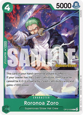 Image for Roronoa Zoro (036) (OP12-036) (Legacy of the Master Release Event Cards) - One Piece Card Game