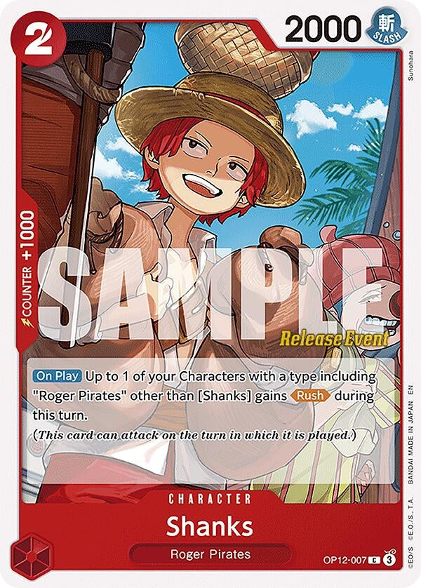 Image for Shanks (007) (OP12-007) (Legacy of the Master Release Event Cards) - One Piece Card Game