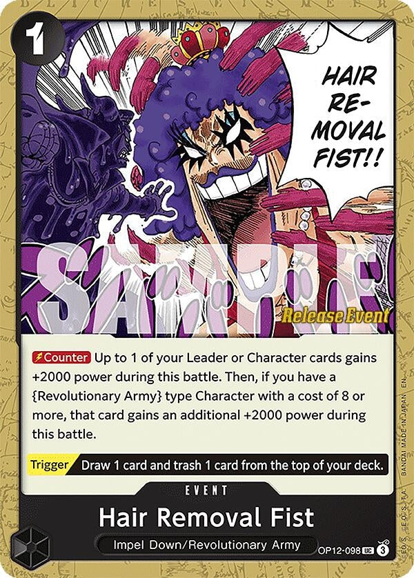 Image for Hair Removal Fist (OP12-098) (Legacy of the Master Release Event Cards) - One Piece Card Game