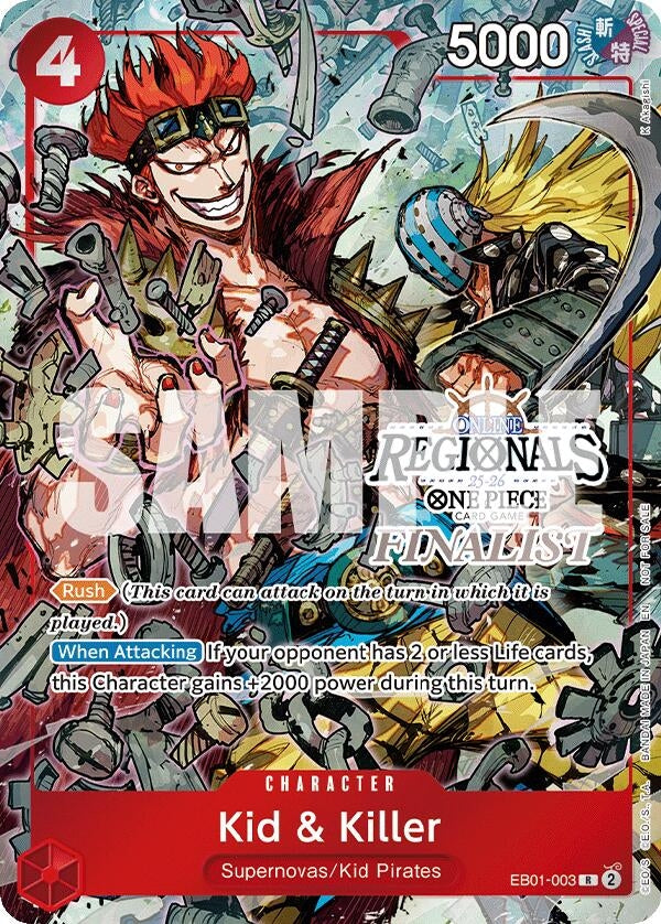 Image for Kid & Killer (Online Regional Finalist Card Set 2025 Vol.2) (EB01-003) [One Piece Promotion Cards] - One Piece Card Game