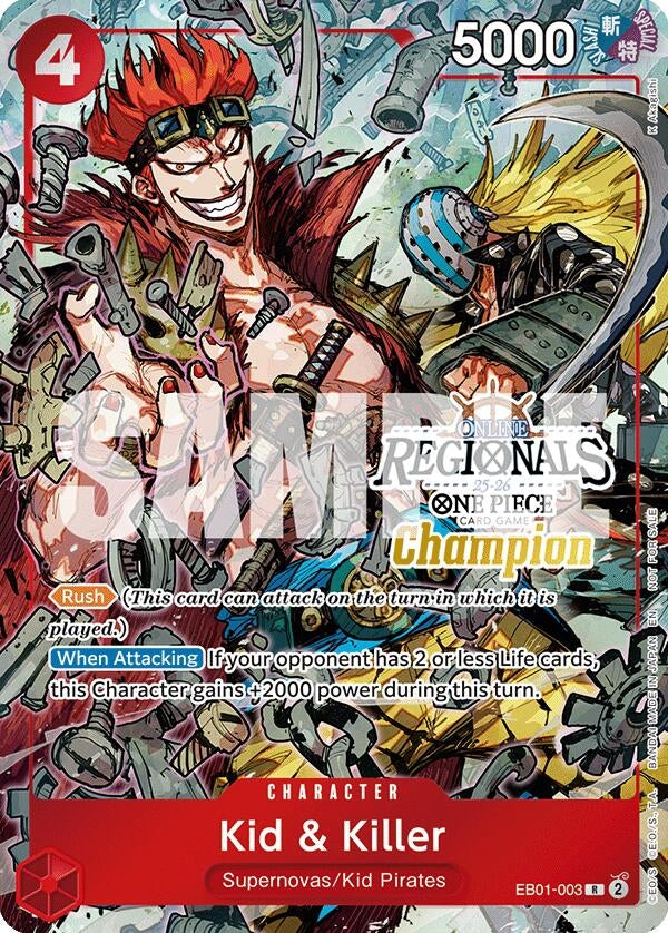 Image for Kid & Killer (Online Regional Champion Card Set 2025 Vol.2) (EB01-003) [One Piece Promotion Cards] - One Piece Card Game