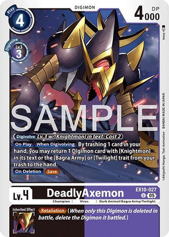 Image for DeadlyAxemon (EX10-027 U) (Sinister Order) - Digimon Card Game