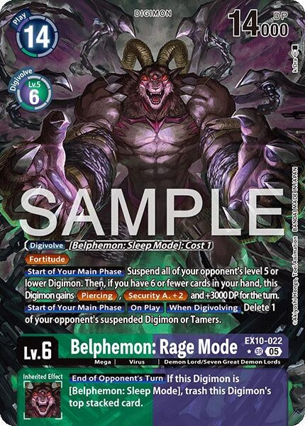 Image for Belphemon: Rage Mode (Alternate Art) (EX10-022 SR) (Sinister Order) - Digimon Card Game