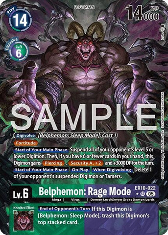 Image for Belphemon: Rage Mode (Alternate Art) (EX10-022 SR) (Sinister Order) - Digimon Card Game