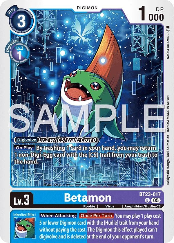 Image for Betamon (BT23-017 U) [Hackers' Slumber] - Digimon Card Game
