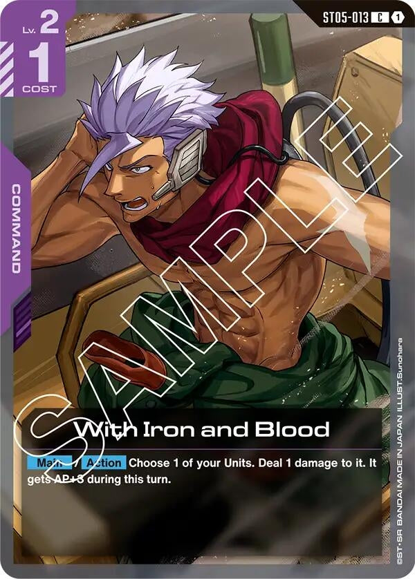 Image for With Iron and Blood (ST05-013) [Starter Deck 05: Iron Bloom] - Gundam Card Game