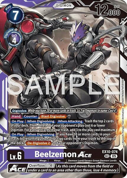 Image for Beelzemon ACE (EX10-074 SEC) (Sinister Order) - Digimon Card Game