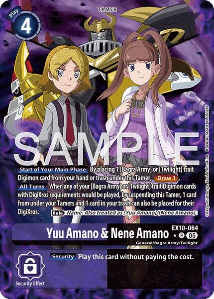 Image for Yuu  Amano & Nene Amano (Alternate Art) (EX10-064 R) (Sinister Order) - Digimon Card Game