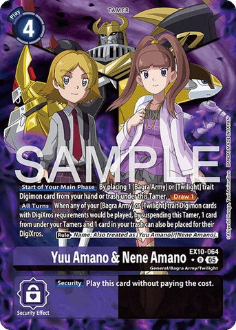 Image for Yuu  Amano & Nene Amano (Alternate Art) (EX10-064 R) (Sinister Order) - Digimon Card Game